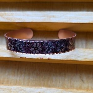 Floral Copper Cuff Bracelet